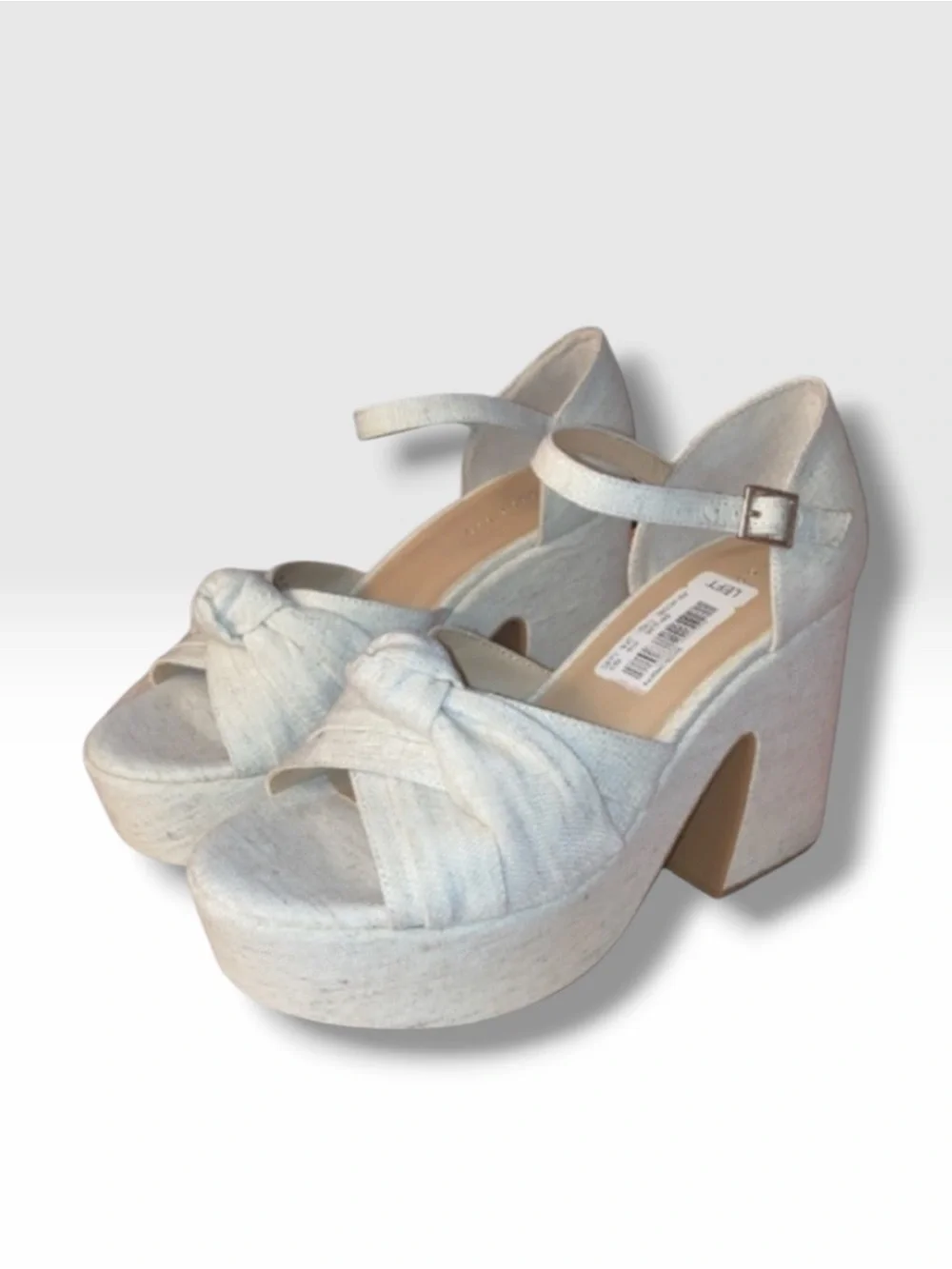 NWOT Copper Key Picnic Linen Knot Platform Sandals size 10